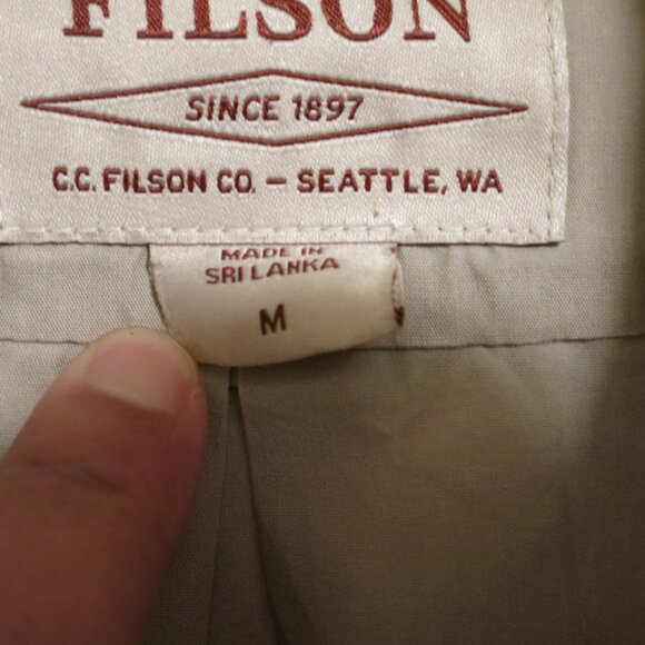Filson Shirt Mens Medium Long Sleeve Button Solid Light Brown - Picture 4 of 7